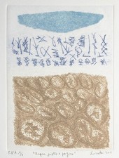Riccardo LICATA "Acqua Pietre e Pagine" 2011 xilografia originale datata firmata