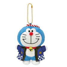 DORAEMON FUTURE DEPARTMENT Plush Key Chain Doraemon HAPPI Navy Japan NEW