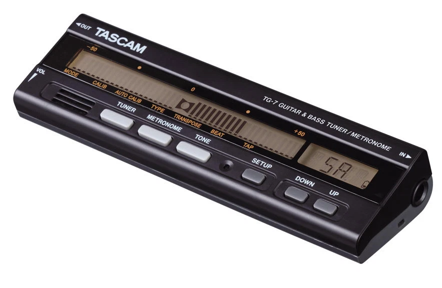 Sintonizador/metrónomo cromático para guitarra y bajo Tascam TG-7, ¡Nuevo! Foto 2 de 3