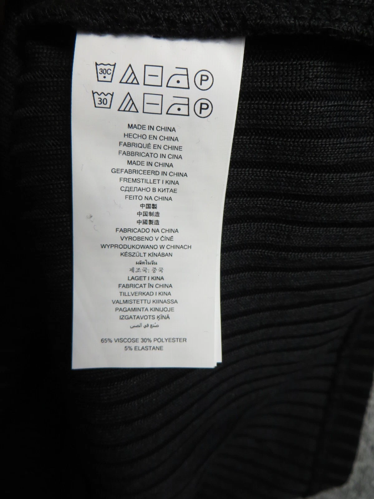 MICHAEL KORS Abito tubino Michael Core of KORS nero a costine in maglia body scollo a V nuovo con etichette taglia L