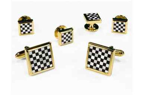 Authentic Real MOP Black Onyx Gold Plated Cuff links studs Boxed Top Quality TUXXMAN