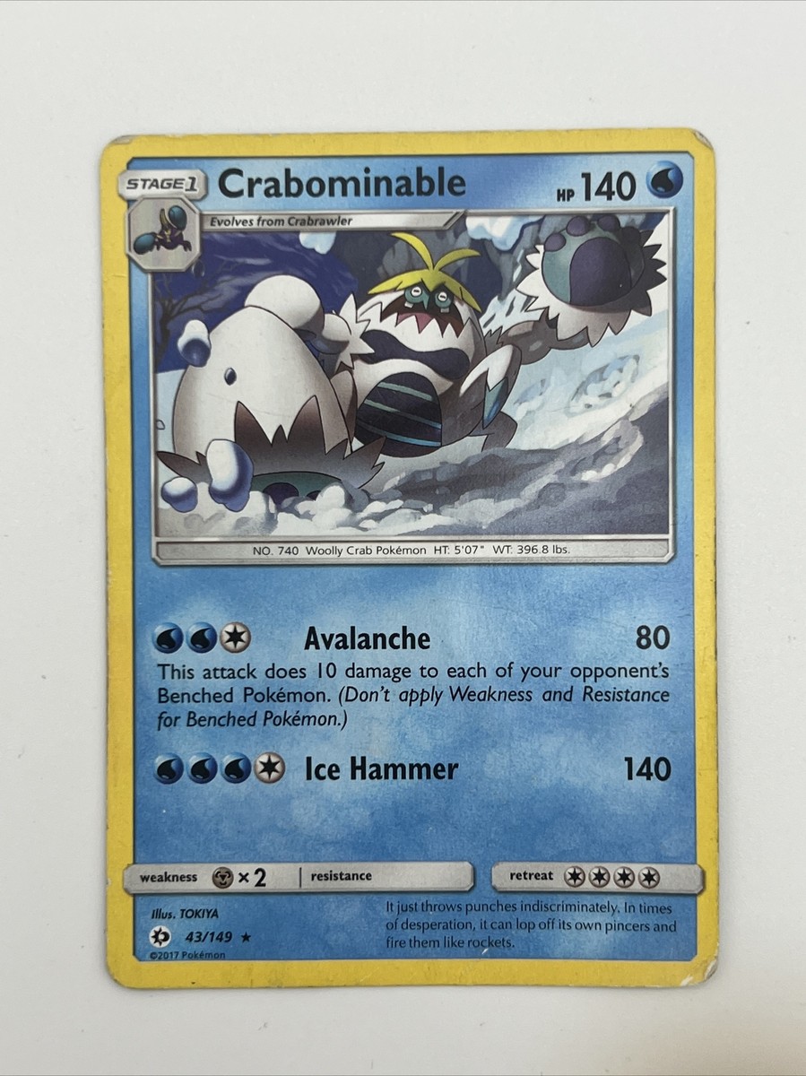 Crabominable 43/149 - Pokemon Card - Sun & Moon Rare - Okay | eBay
