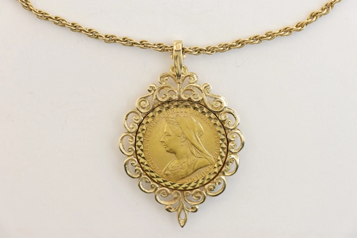 10k gold coin pendant deals