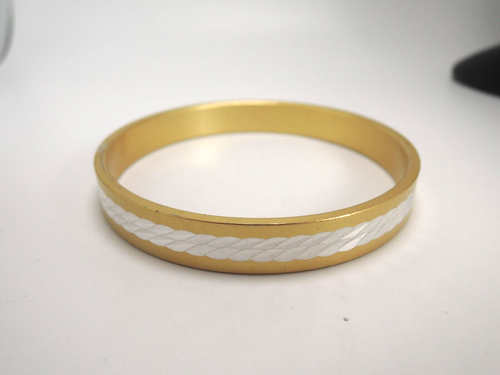 Aluminium Gold und Silber Ton Armreif Armband, Westdeutschland, c1960er