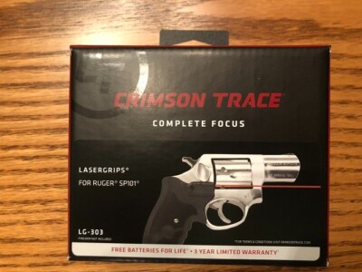 Crimson Trace LG-303 Red Laser fits Ruger SP101 (with rubber over mold grips)