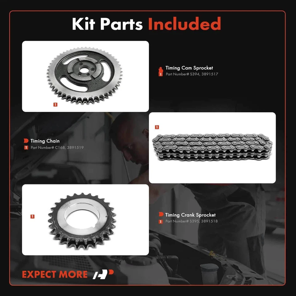 3pcs Timing Chain Kit for Chevrolet C10 C20 C30 C70 P30 Chevelle GMC K3500 K3500 - Image 2 of 4