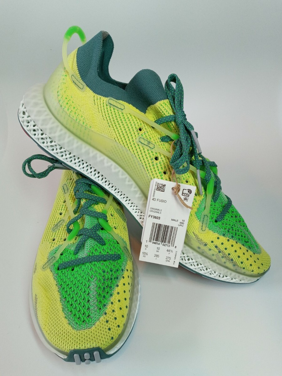 Adidas 4D Fusio Running Shoes Grey/Semi Frozen Yellow Men's