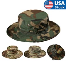Unisex Bucket Hat Camo Boonie Sun Brim Summer Cap for Fishing Camping