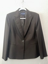 EVAN-PICONE Women's Blazer Jacket Only Size 12 Brown Polyester