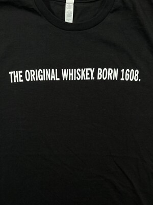 Bushmills 1608 Whiskey T Shirt Mens Medium Black Crew Tee Graphic Cotton