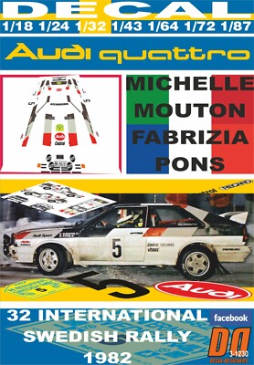 DECAL AUDI QUATTRO M.MOUTON SWEDISH R. 1982 5th (01)