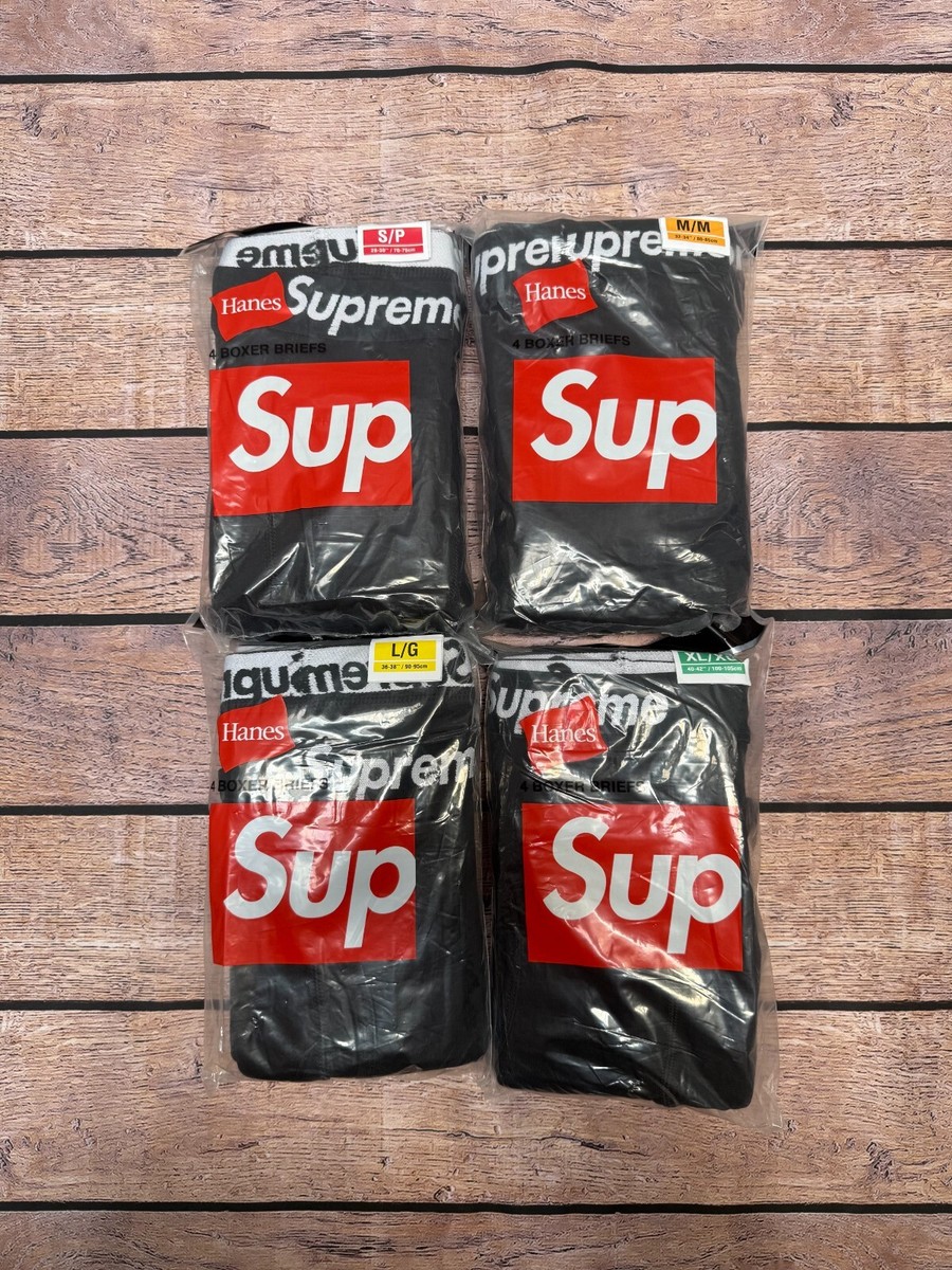XL4枚Supreme Hanes® Boxer Briefs Black\" SUPREME/ HANES BOXER BRIEFS/ BLACK/ SINGLES (ONE BOXER) SIZE