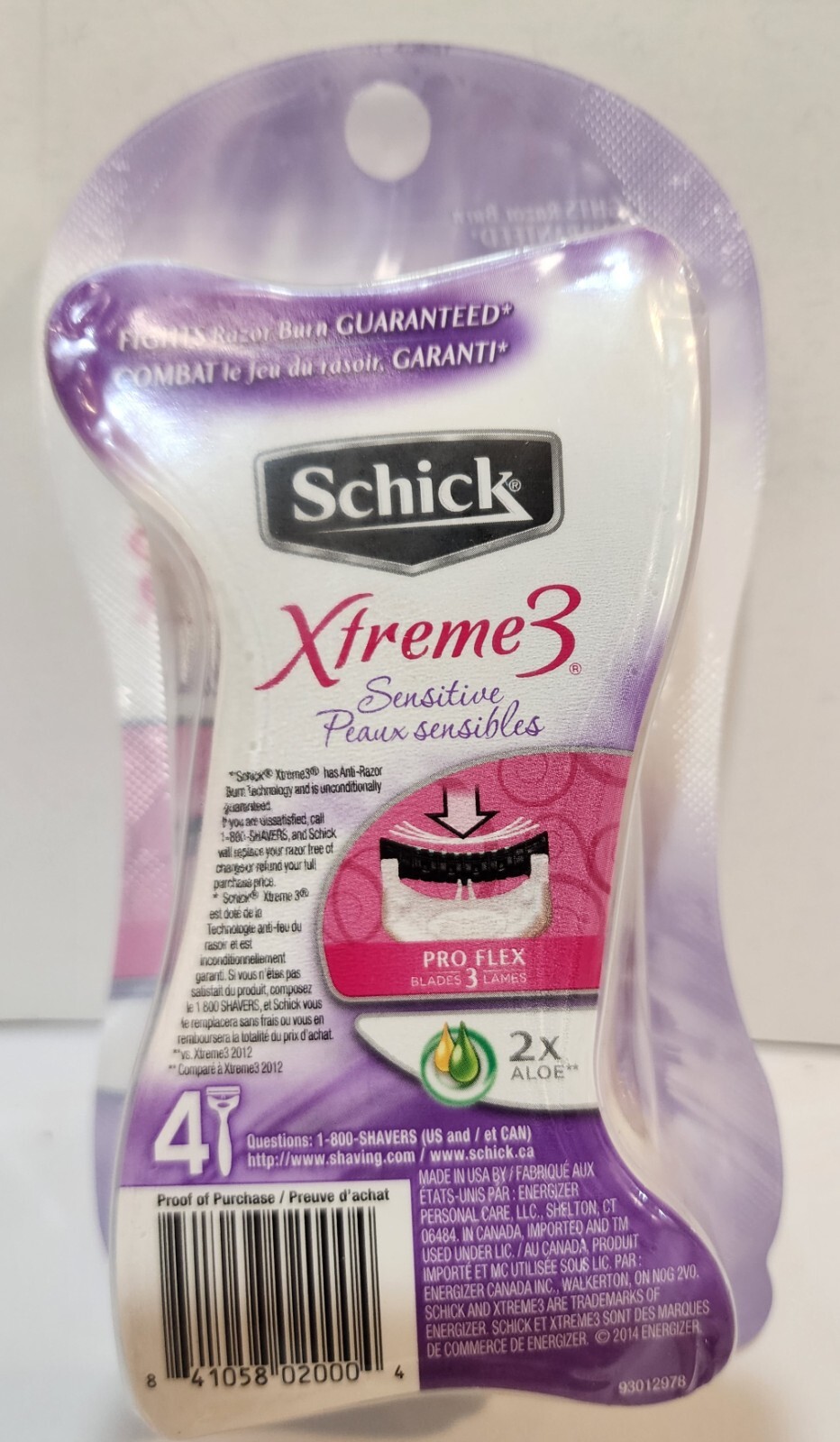 Schick Women's Xtreme 3 Sensitive Disposable Razors 4 Razors NEW Sealed
