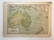 The John C winston Co Physical Map of Australasia colored map 1920? from book 