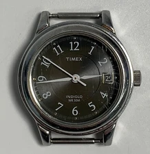 Timex Women’s Watch Silver Tone Black Dial Watch, No Band - Needs Battery