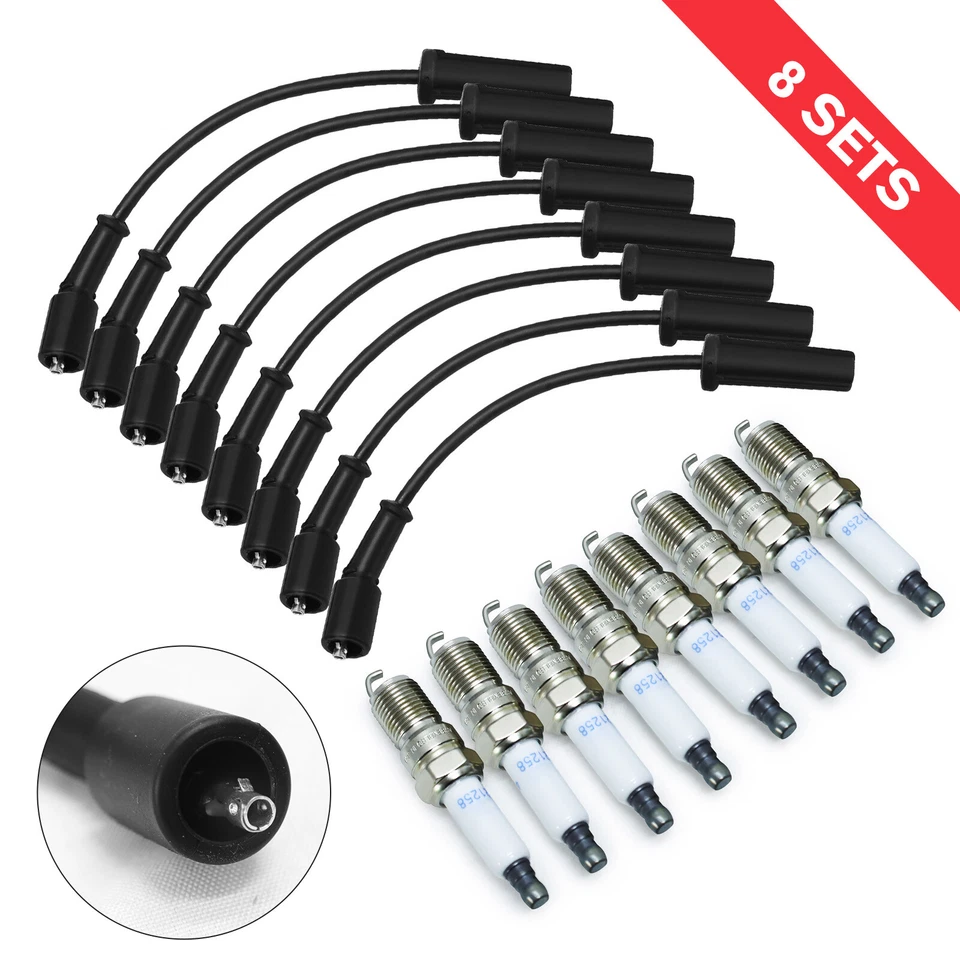 8PCS 9748UU Wire & 41-110 Spark Plug 12621258 For ACD Chevy GMC 4.8L 5.3L 6.0L - Imagem 2 de 4
