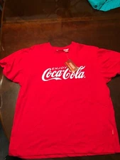 Men's Enjoy Coke Coca-Cola Logo Red Vintage Retro T-Shirt 80s 90s Tee