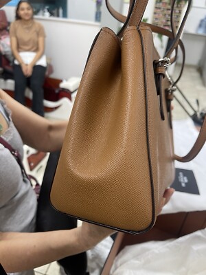 Coach Crossgrain Leather Turnlock Carryall Brown 37782 | eBay