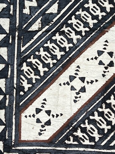Pacific Islands Samoa Tuvalu Polychrome Rindenstoff Fußmatte 20. Jh. Rec #2 - Bild 13 von 24