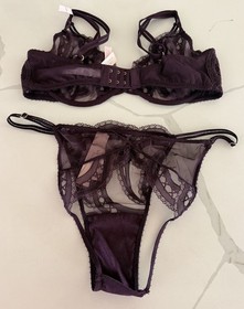 Victoria&rsquo;s Secret VERY SEXY Demi Bra & Panty Set Dark Red 36D/Large NWT