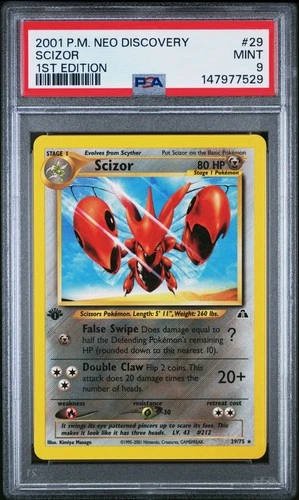 2001 POKEMON NEO DISCOVERY 1ST EDITION #29 SCIZOR PSA 9
