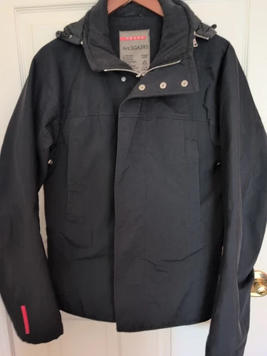 PRADA ArtSGA393 GIACCA DA SCI NERA FODERATA IN PILE TAGLIA 50