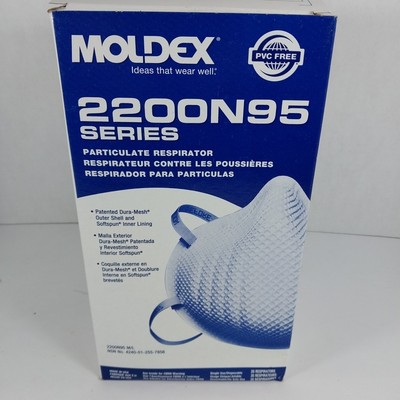 Moldex  N95 Masks M2200- 2207 - M/L - BOX OF 20 - New - Exp Date 05/2030