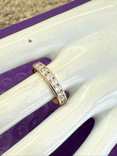 💎 14 Karat Solid Yellow Gold .80 Ctw Natural Diamond Wedding Ring Sz 9 1/2 - Picture 6 of 9