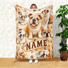 Watercolor Dog Paw Prints Autumn Leaves Coral Fleece Blanket