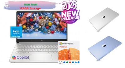 HP Laptop 14'' HD Intel Quad-Core N150 8GB/128GB Microsoft 365 12 Month Included
