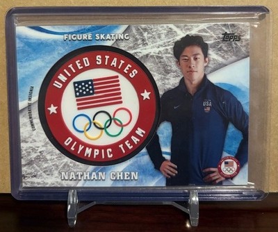 Nathan Chen 2018 Topps Olympics Commemorative Insignia #/99 - Figure Skating