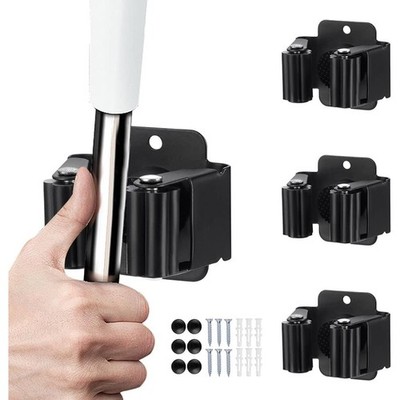 Wall Mounted 3-Piece Tool Organizer Rack for Brooms Mops Rakes Shovels Heavy