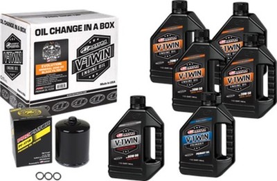 Maxima 90-069016PB V-Twin Oil Change Kit Mineral EVO Black Filer
