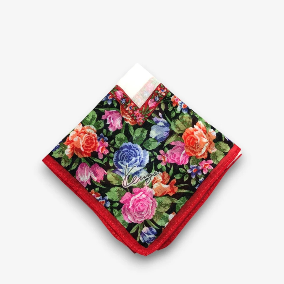 Винтажный платок Kenzo японский цветочный роскошный шейный платок квадратный 18 дюймов - Изображение 4 из 4