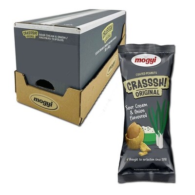 (9,72 /1kg) Mogyi Crasssh! Erdnüsse im Teig Sour Cream & Onion 30 Beutel je 60g