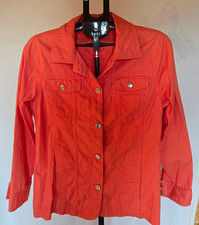 Vintage American Sweetheart Coral Shacket Medium Cotton USA Made