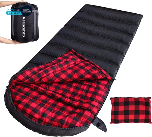 0 Degree Sleeping Bag Cotton Flannel Winter Cold Weather for Adults XXL Sleepin