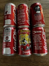 Lot of 6 Coca-Cola Promotional Cans 80s 90s