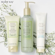 Mary Kay Satin Hands 3-Pc Hand Cream Scrub Lotion Set White Tea Citrus