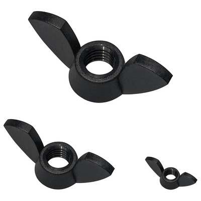 30 Stück M4 M6 M8 Nylon Flügelmuttern, Handdrehen Festziehen Schmetterlingsformen Mutter (schwarz)