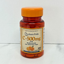 Puritan's Pride Vitamin C 500mg Bioflavonoids Rose Hips - 100 Caplets -EXP 05/27