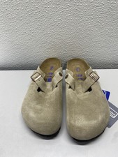 Birkenstock Unisex Boston BS Soft Footbed Suede Leather Clog L 8, M 6 Taupe