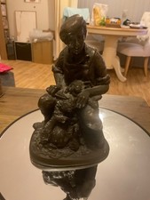 HEREDITIES CAST BRONZE RESIN FARMER SHEPHERD WITH SEEP AND SHEARS (N)no1