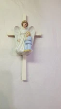 Roman White Cross With Angel And Little Boy