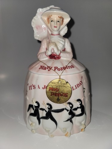 1964 Disney Prod. Rare Mary Poppins Ceramic Cookie Jar "It's a Jolly Holiday"