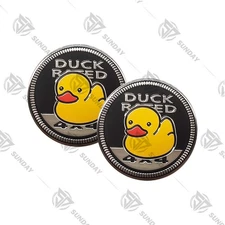 2PCS Metal Door Fender Badge Duck Rated 4x4 Emblem Universal Automotive Designed