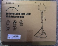 Kaiess 10-inch Selfie Ring Light with Tripod Stand for Live Video + Remote