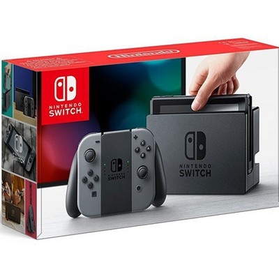 Nintendo Switch - Konsole #grau + Joy-Con Controller & Halterung + Station + Zub
