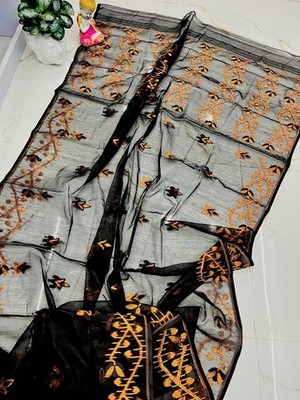 Exclusive black jamdani saree