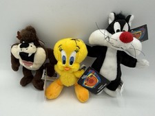 Warner Bros Bean Bag Plush TASMANIAN DEVIL, SYLVESTER  TWEETY BIRD W/ Tags 1999